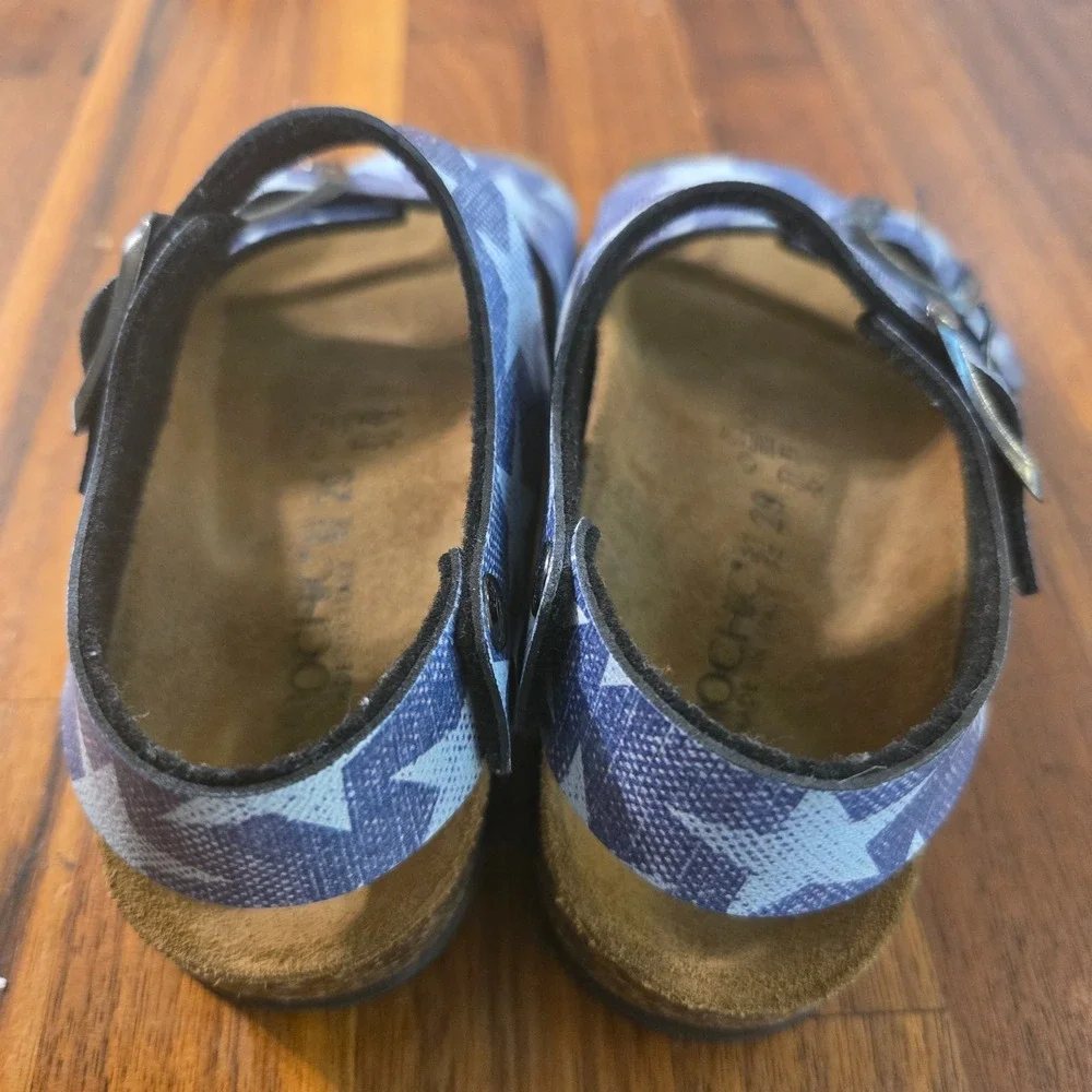 Biochic Vintage Stars Blue‎ Slide Sandals Size 29/ US 11C Beach Strappy American
